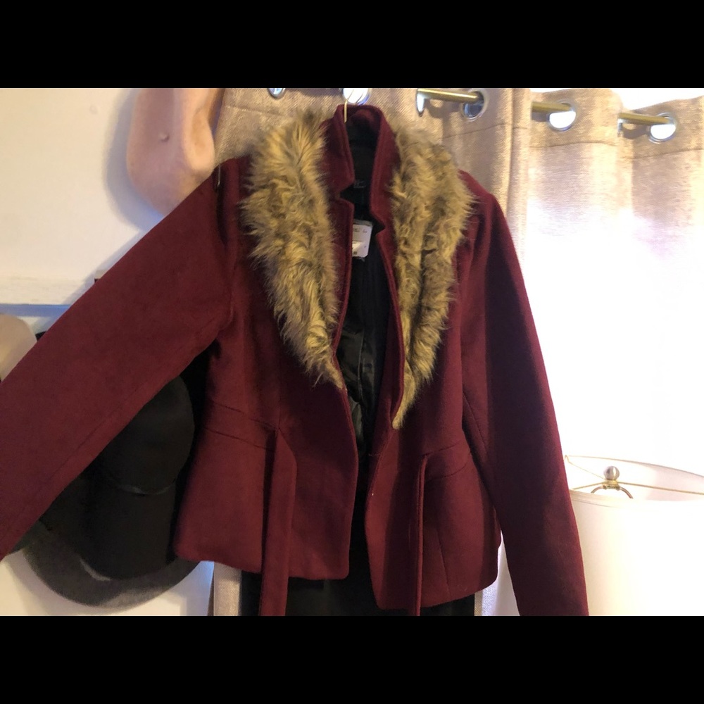 Forever 21 plus Faux trim collar coat